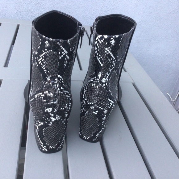 Nine West Snakeskin Print Embossed Ankle Booties - Picture 7 of 10